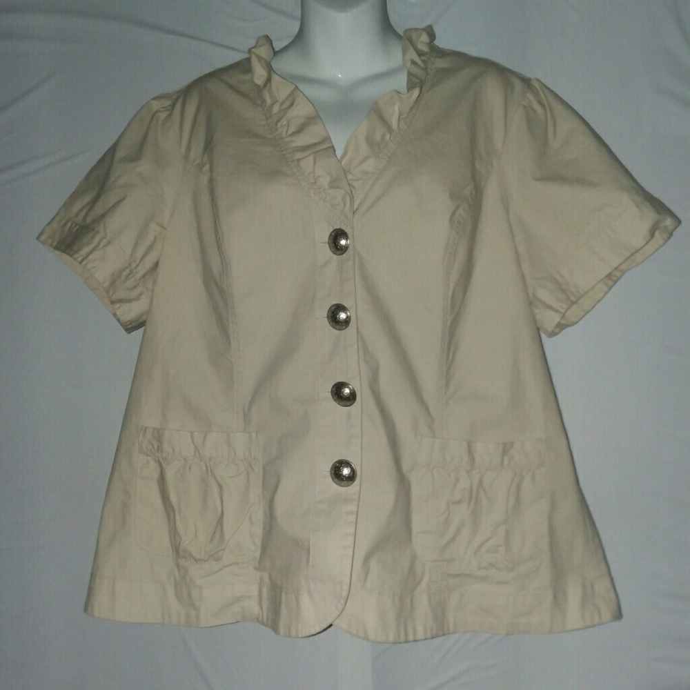 🎃SWAK cream colored short sleeve jacket
